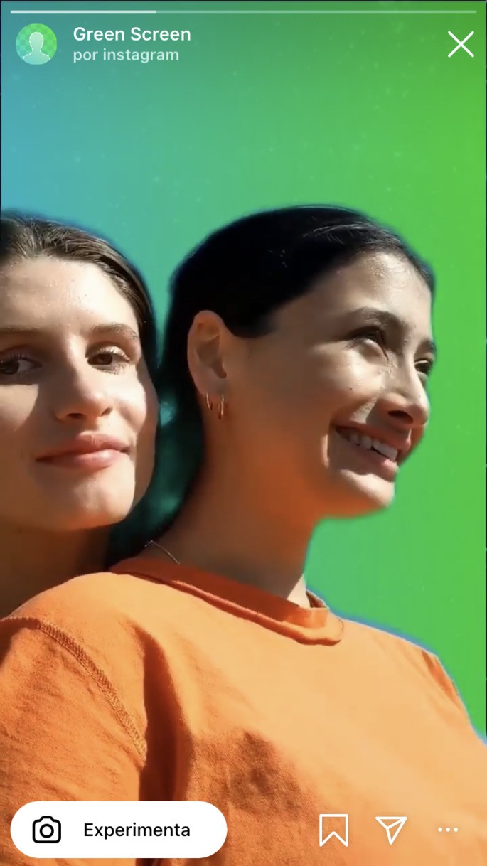 Filtro de pantalla verde de Instagram