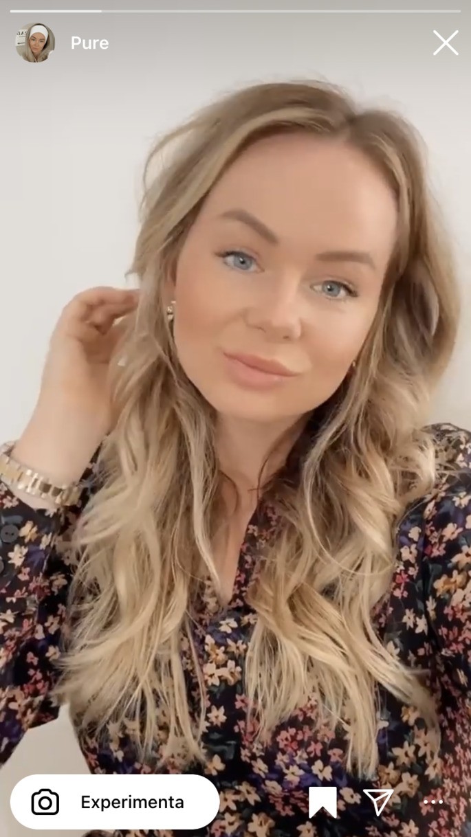 Mujer con efecto Instagram